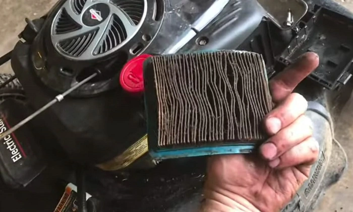 Clogged air and fuel filter in bad boy mower
