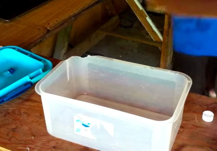 image of a plastic planting bed for growing portobello mushrooms