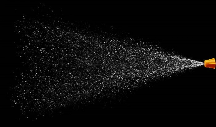 image of misting the newspaper to grow portobello mushrooms at home