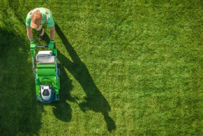 image of mowing a st augustine grass lawn