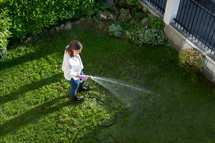image of watering a lawn
